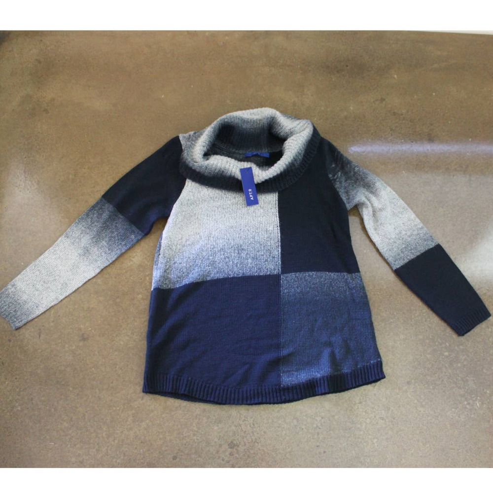 NWT Apt 9 Cowl Neck Color Blocked Light Sweater | Large